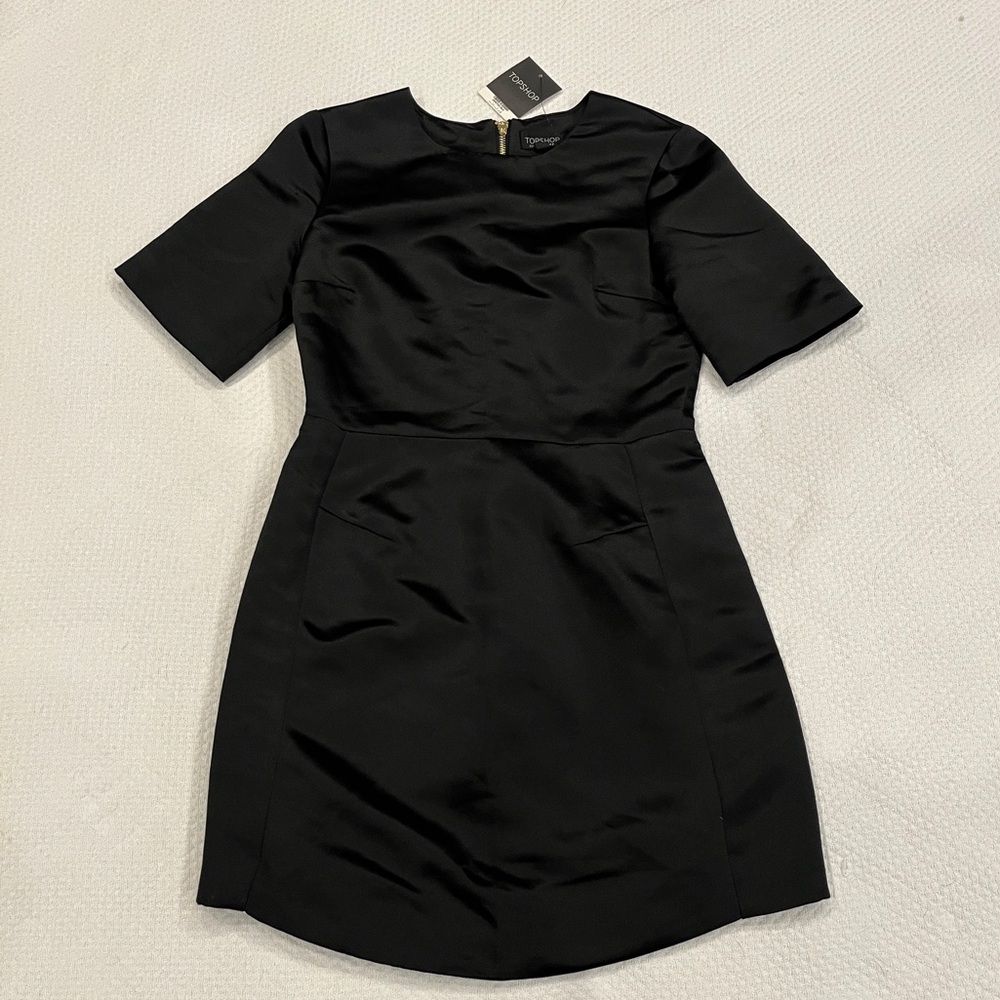 TOPSHOP Satin minidress with gold zipper